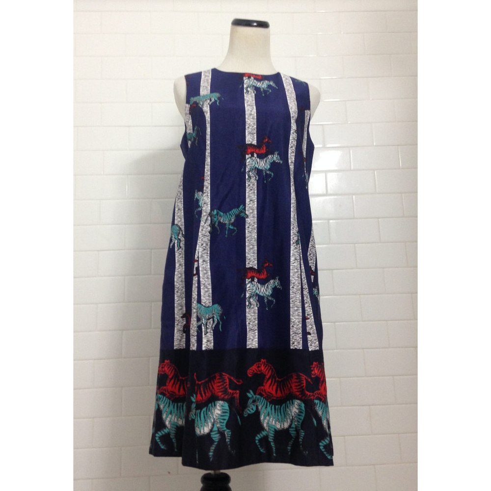 Suno blue Zebra Kanga print dress - Picture 3 of 5